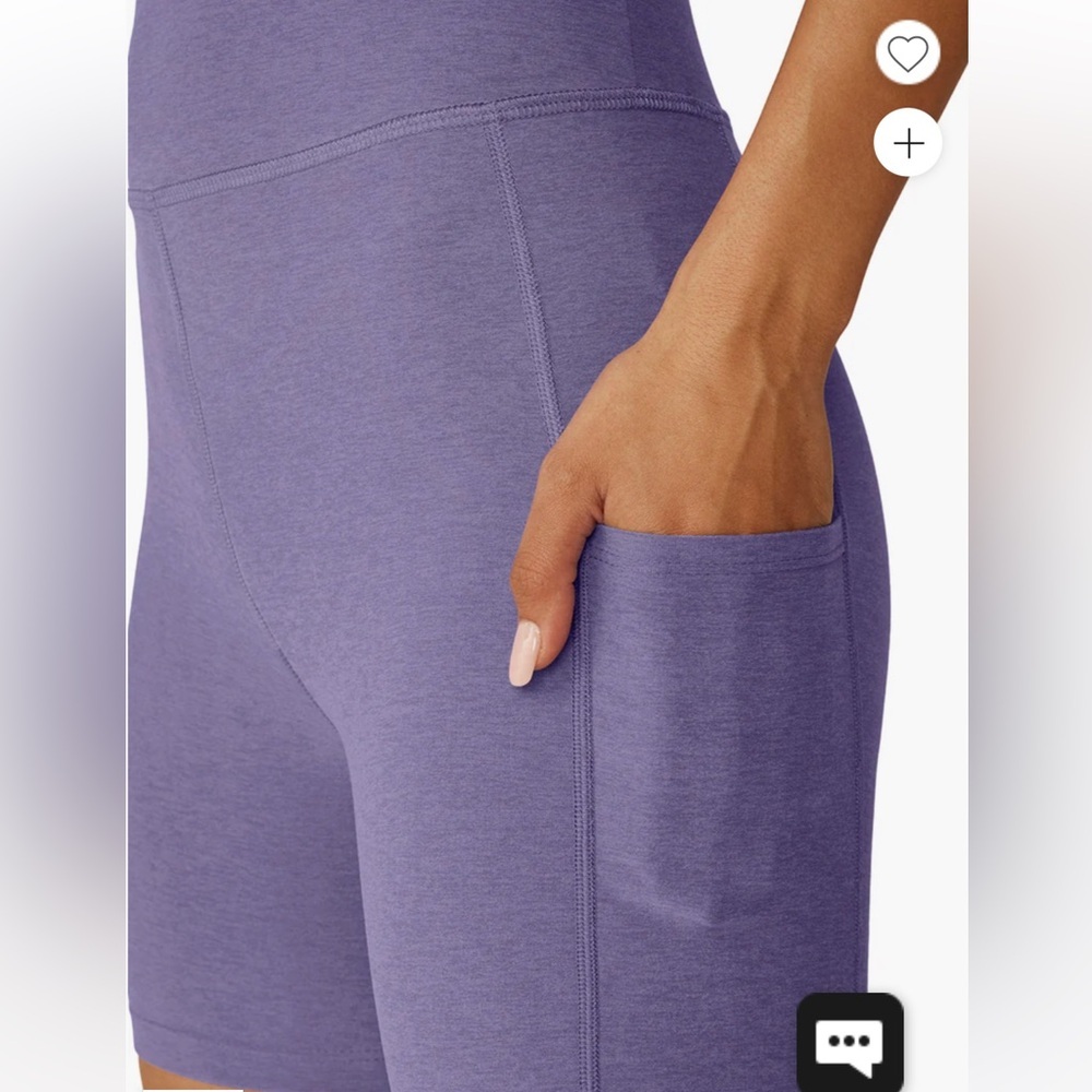 NWT Beyond Yoga Get Up and Go Spacedye Periwinkle Heather Pocket Biker Jumpsuit - Picture 4 of 4